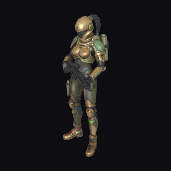 Ancient Sci-Fi Female Trooper