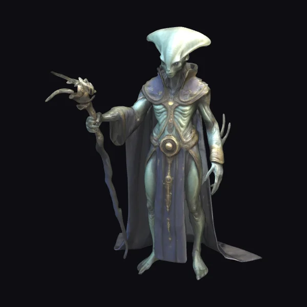 Alien Sorcerer with Staff