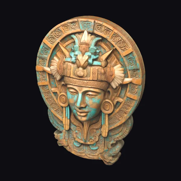 Aztec Sun God Head