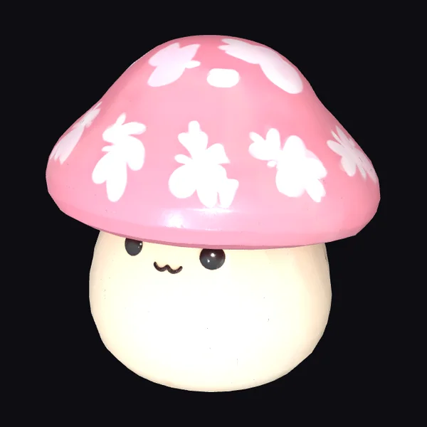 Pink Mushroom Figurine