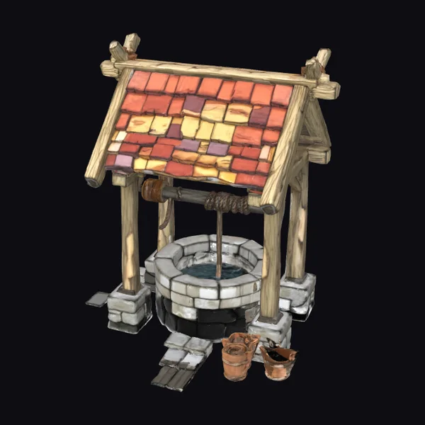 Wooden Wishing Well Structure