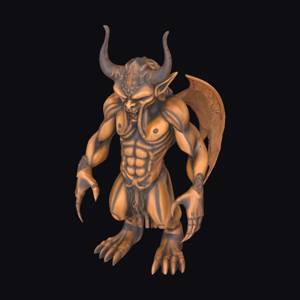 Wooden Demon Figurine