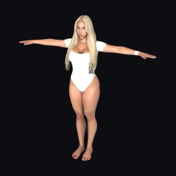 Blonde Woman in Bodysuit