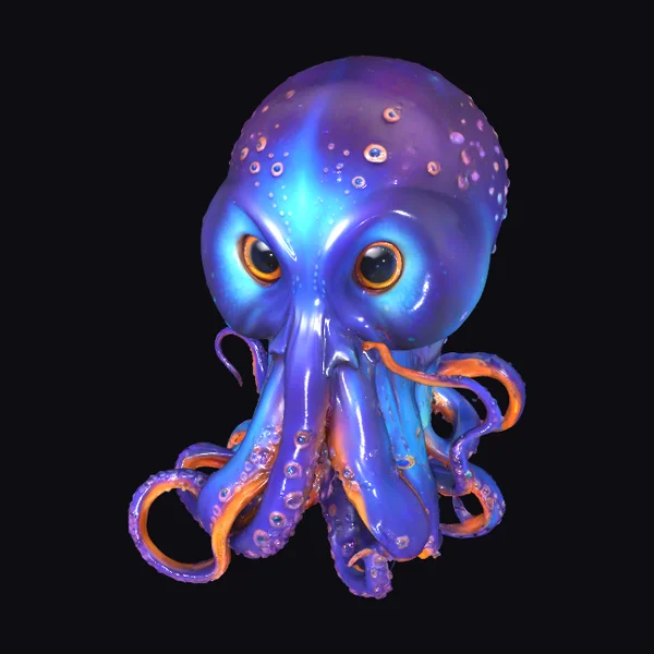 Vibrant Purple Octopus