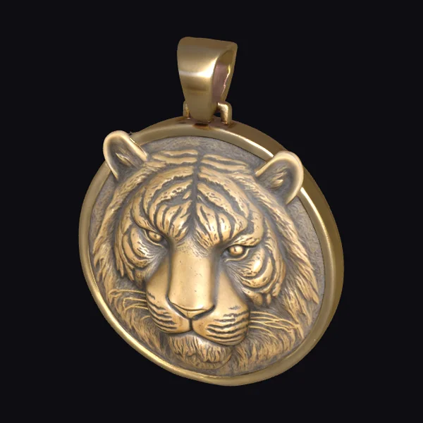 Bronze Tiger Head Pendant