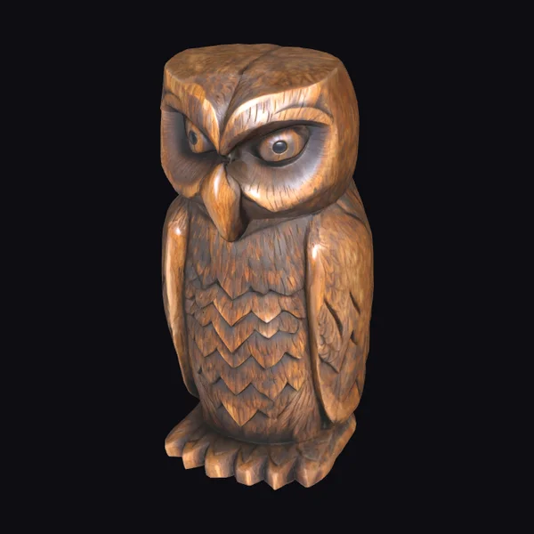Wooden Owl Figurine