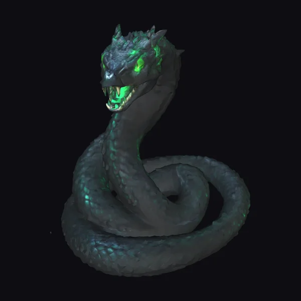 Midnight Serpent with Emerald Eyes