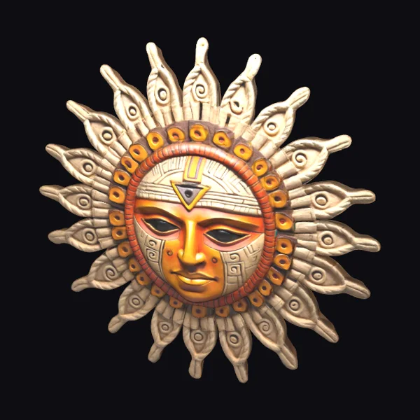 Aztec Sun Face Decor