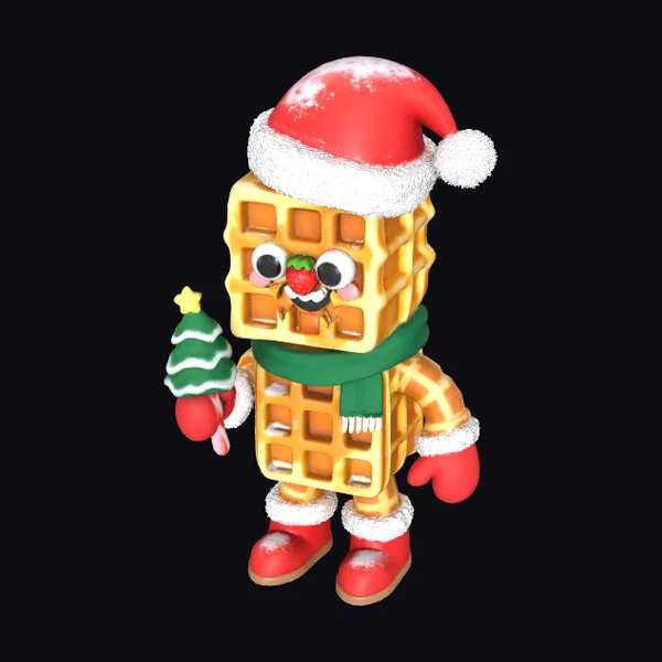 Waffle Santa Character