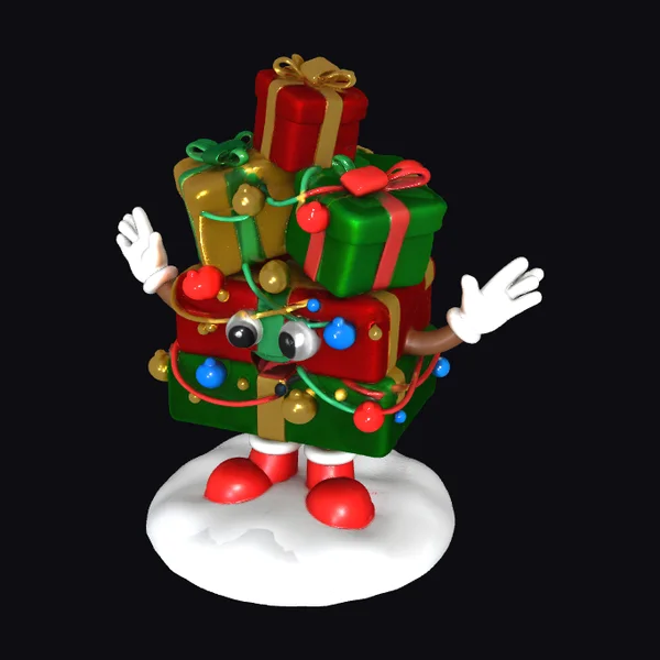 Wrapped Gift Stack Character