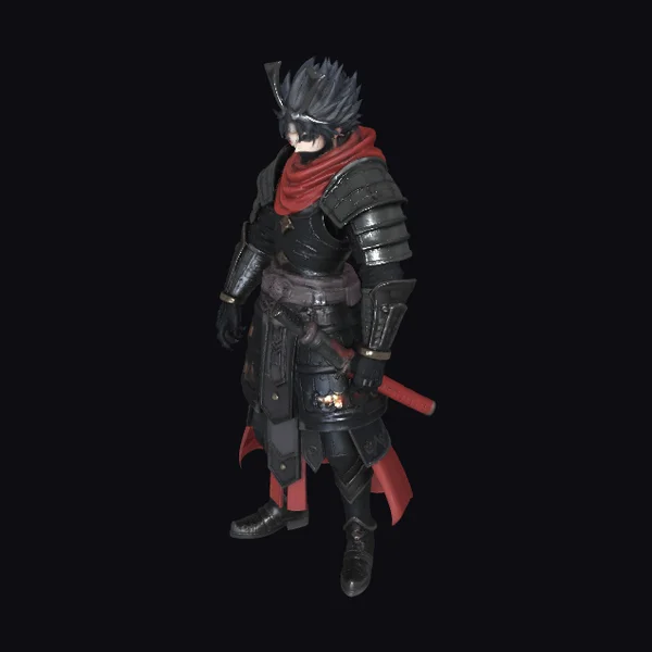 Armored Samurai with Scarf