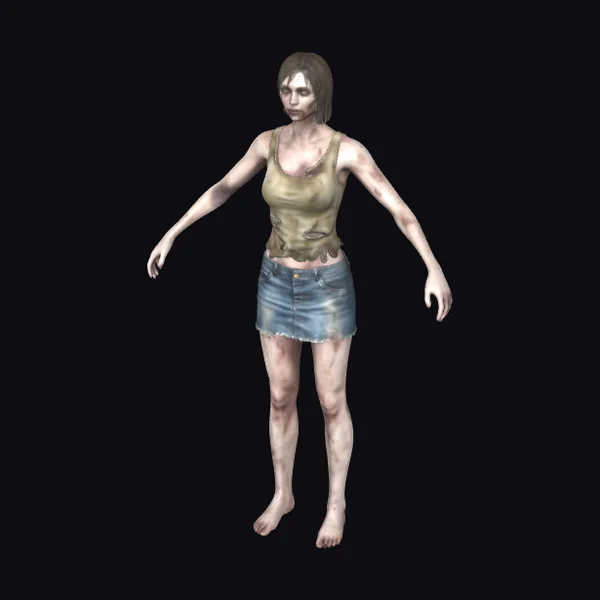 Zombie Woman in Skirt