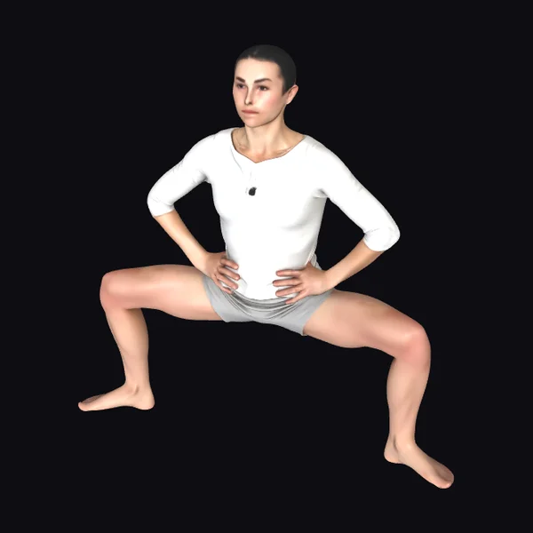 Woman in Wide Stance