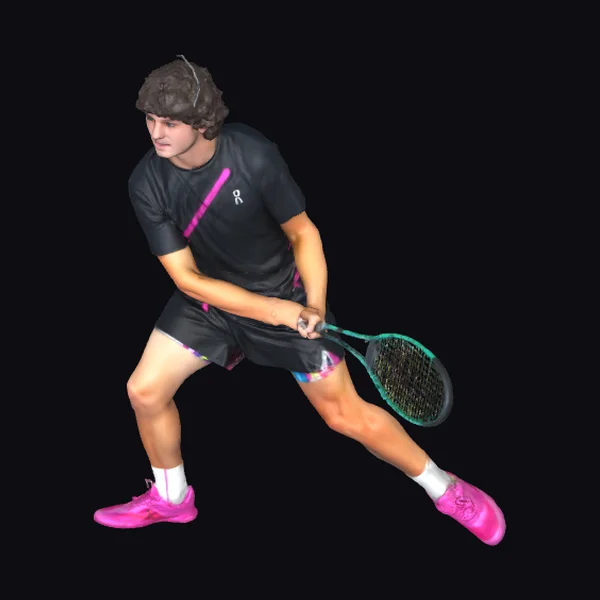 Tennis Player Action Pose
