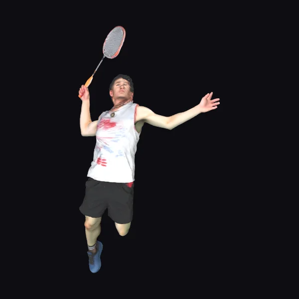 Badminton Player Leap