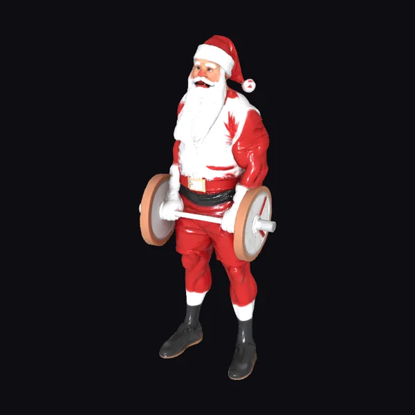Buff Santa Lifting Weights