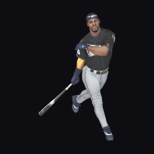 Baseball Player Swinging Bat