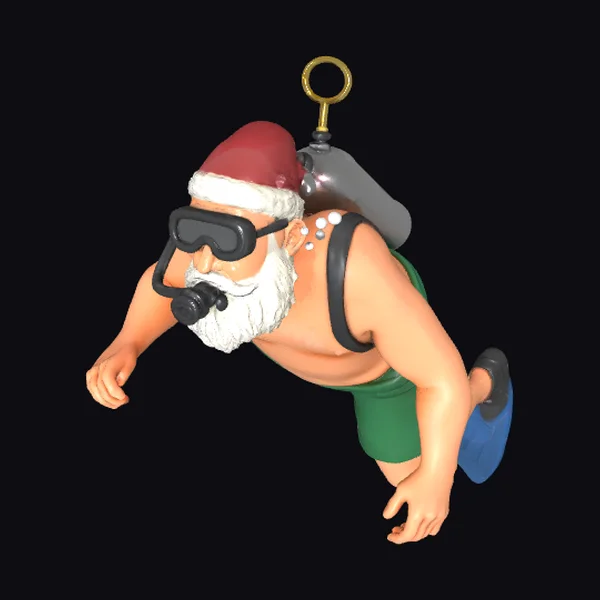 Santa Scuba Diver Ornament
