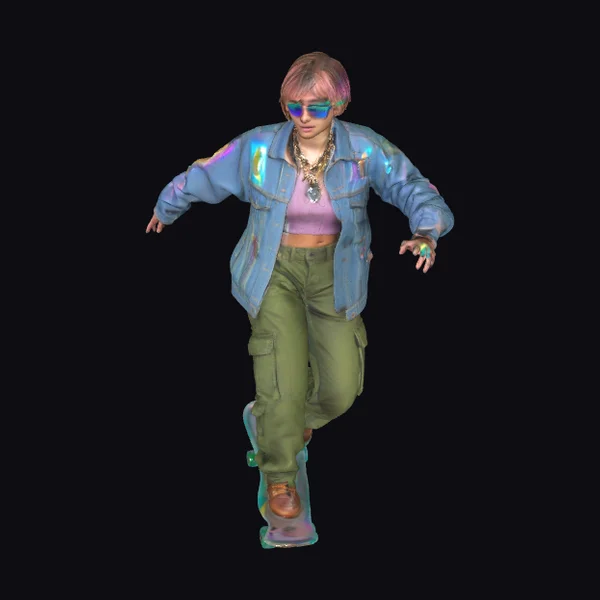 Young Woman on Skateboard