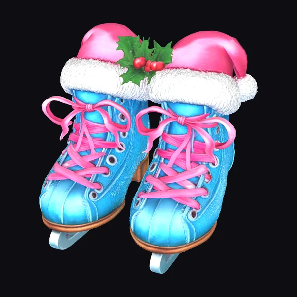 Pink Santa Ice Skates