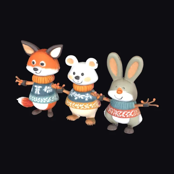 Woodland Animal Snowmen