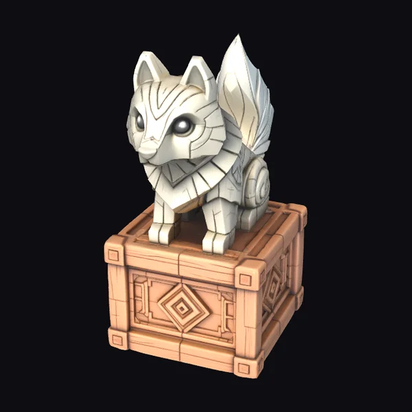 Wooden Fox Guardian