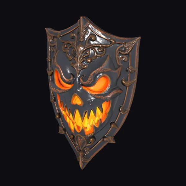 Glowing Jack-o'-Lantern Shield