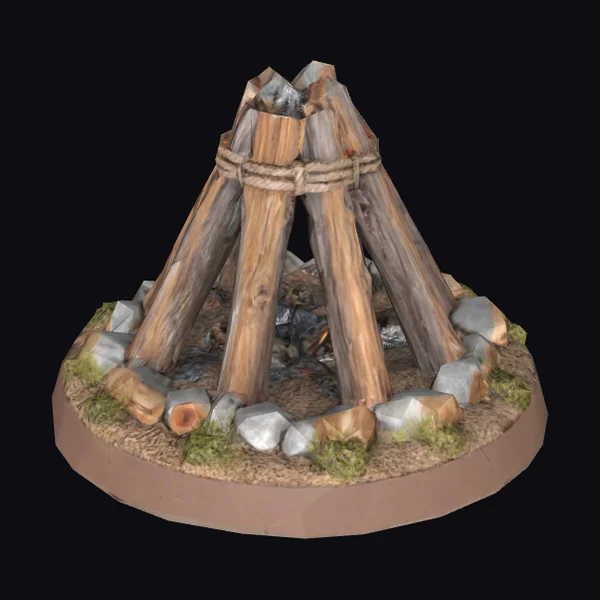 Wooden Campfire Sculpture