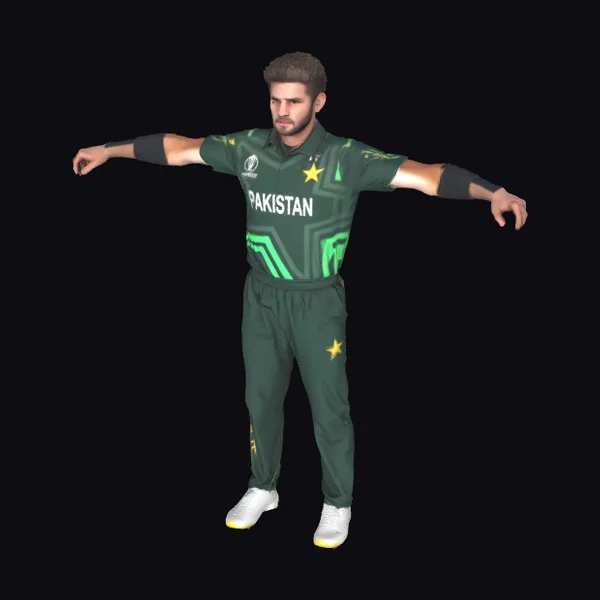 Cricketer in Green Uniform