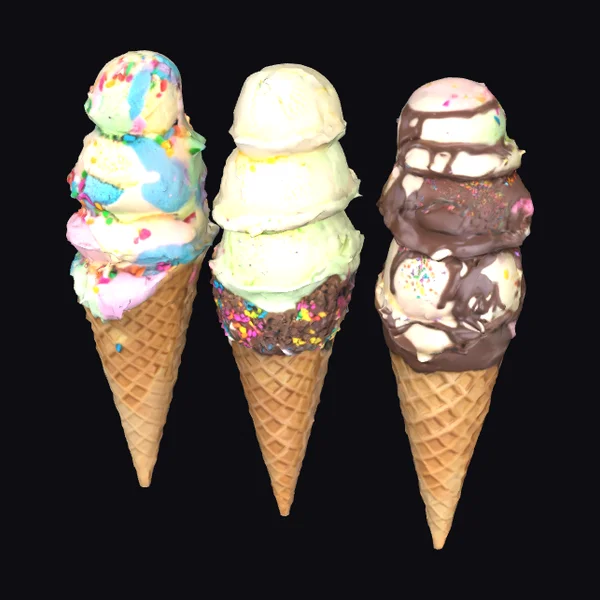 Triple Treat Ice Cream Cones