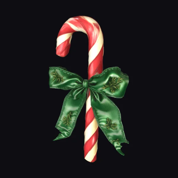 Candy Cane with Bow