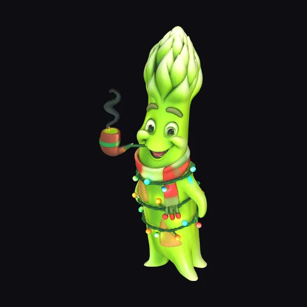 Asparagus in Christmas attire