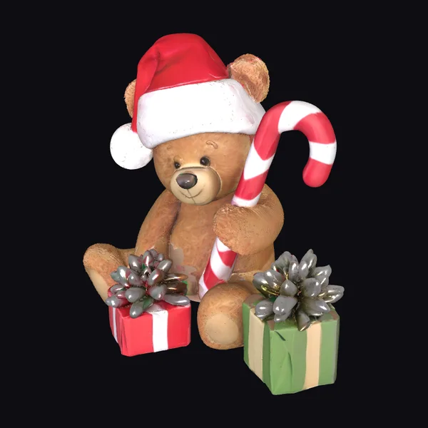 Teddy bear with Santa hat