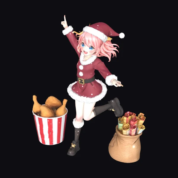 Anime Girl Christmas Outfit
