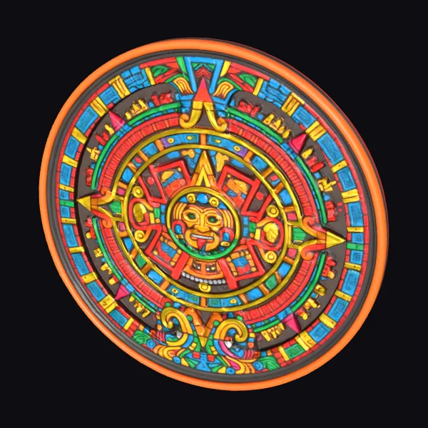 Aztec Sun Stone Plate