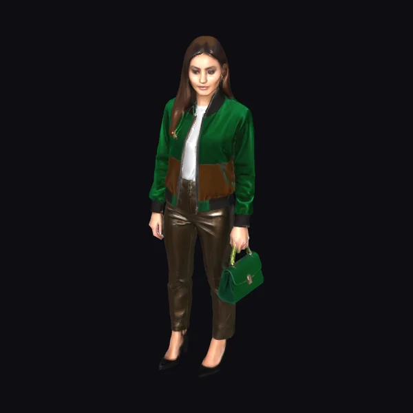 Woman with Green Jacket