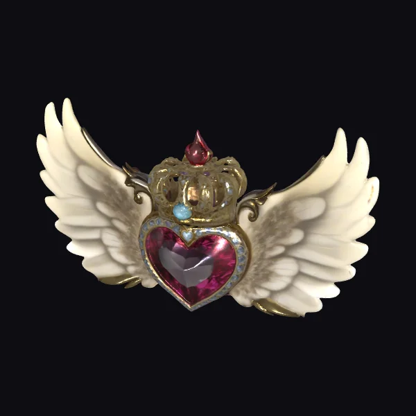 Winged Jewel Crown Brooch