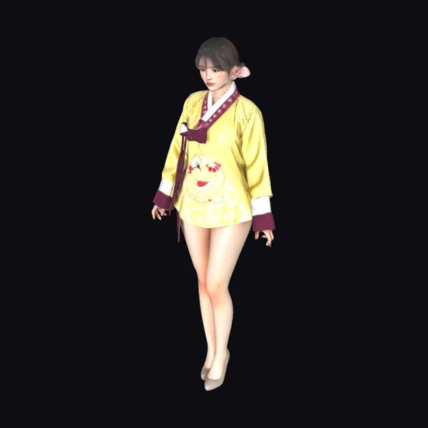 Woman in Yellow Hanbok