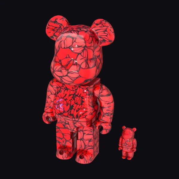 Red Floral Bearbrick Figures
