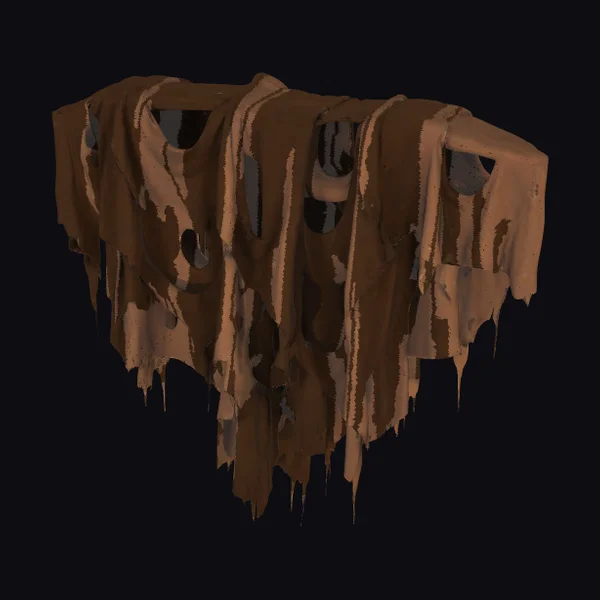 Tattered Brown Fabric Draped