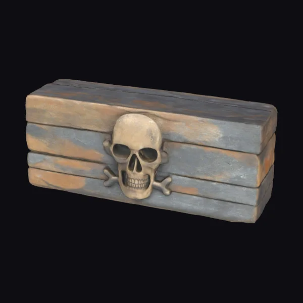 Wooden Crate with Skull