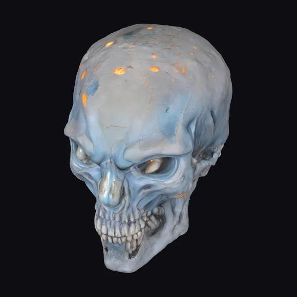 Alien Skull with Bioluminescence