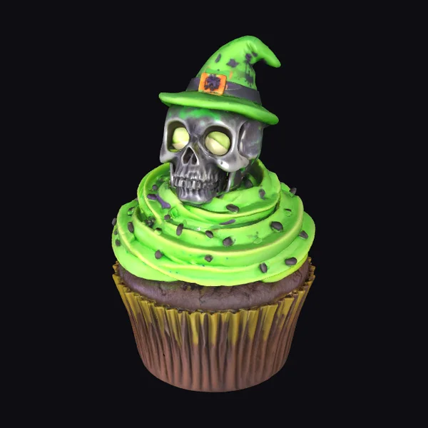 Witch Skull Cupcake