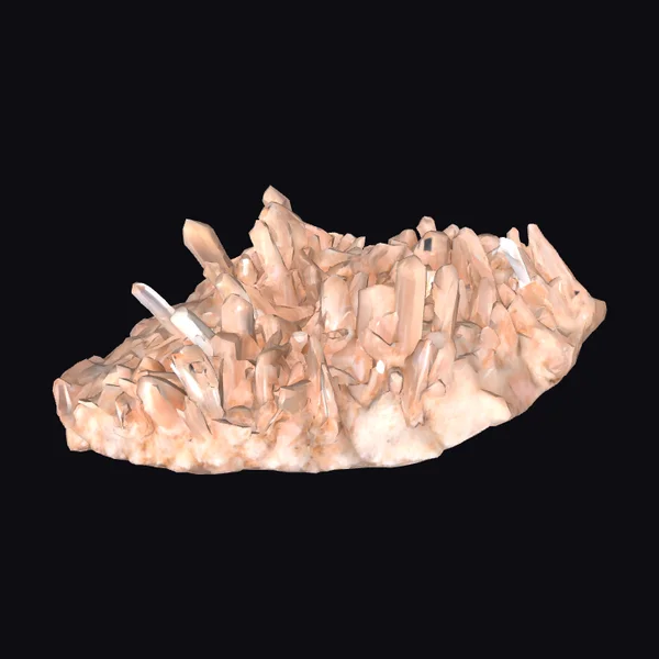 Orange quartz crystal cluster