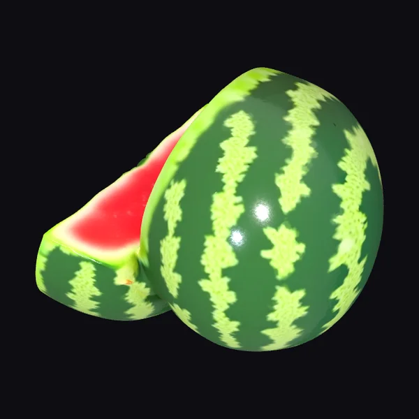 Whole and Sliced Watermelon