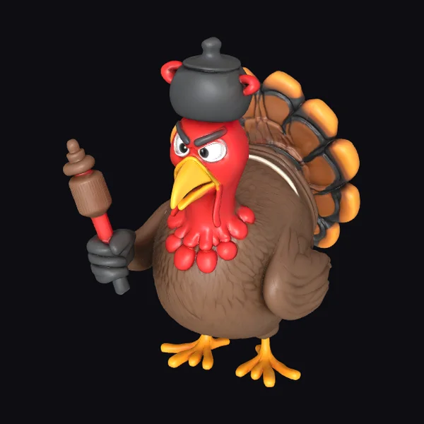 Angry Turkey with Pot
