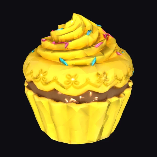 Yellow Frosted Cupcake
