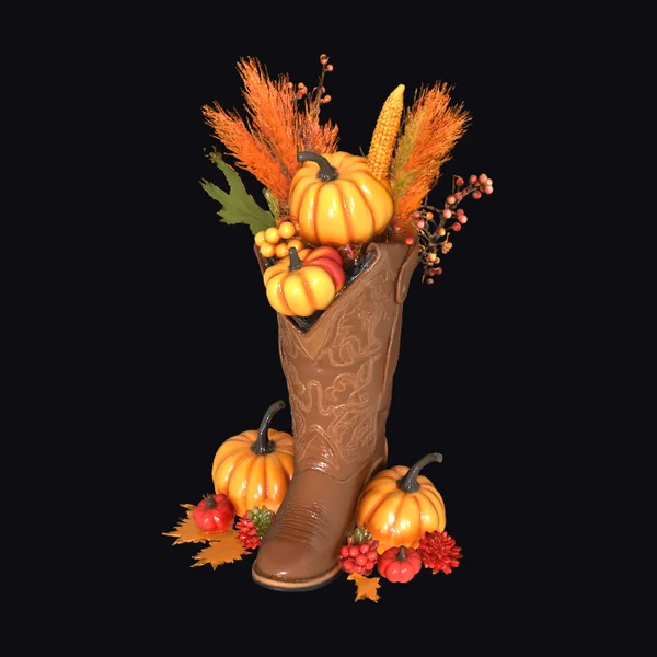 Autumn Cowboy Boot Arrangement