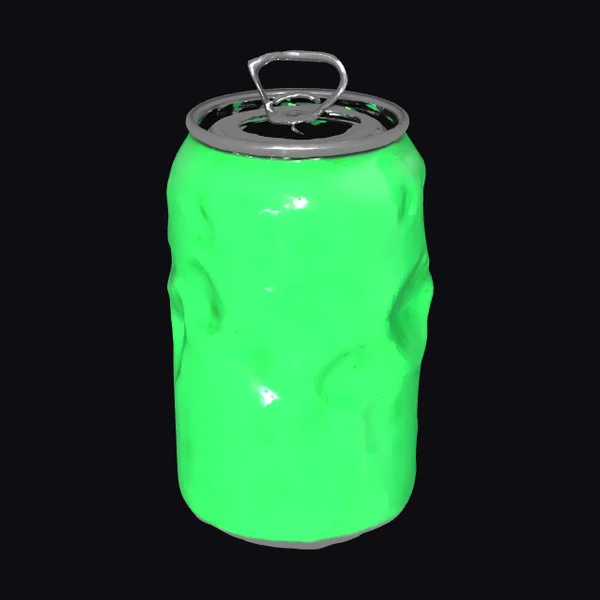 Crinkled Green Soda Can