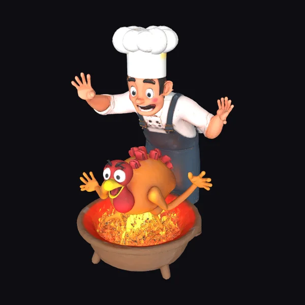 Surprised Chef's Turkey Trouble